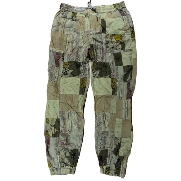 Pants - Anthropologie patchwork green joggers size small